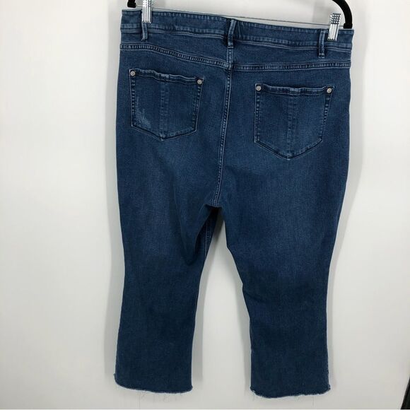 J. Jill Kick-Flare Ankle Jean Womens 16 Blue Raw Hem - Picture 2 of 12